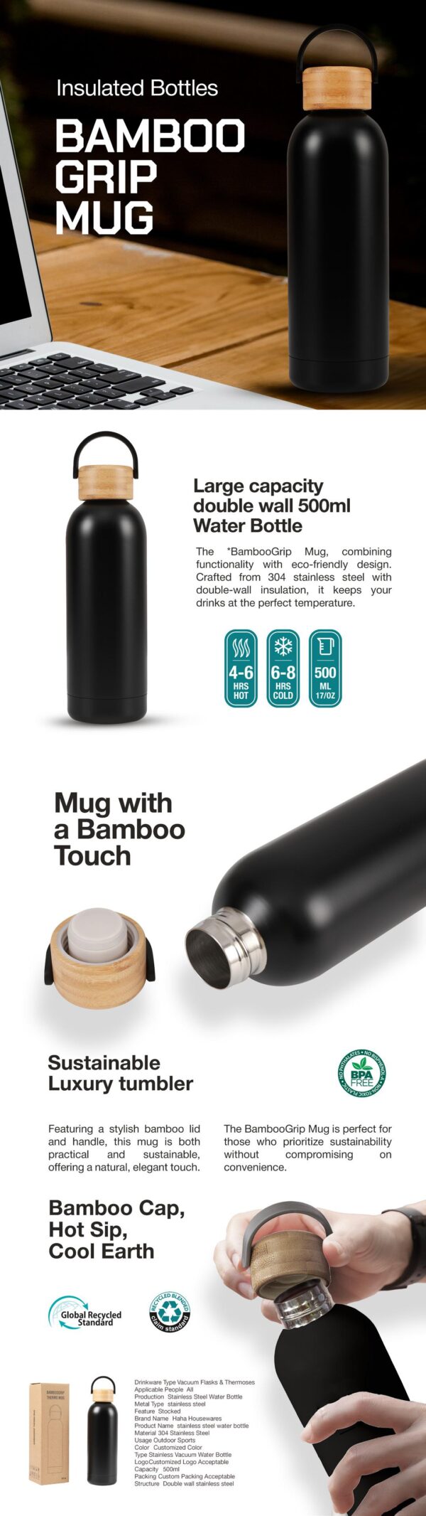 Bamboo Grip Mug