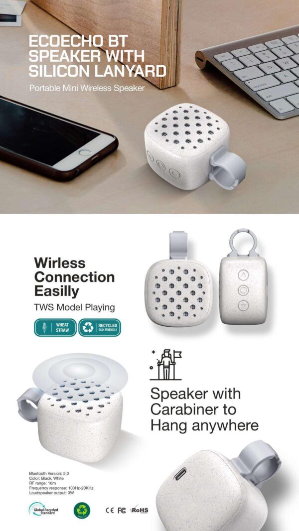 Eco-BT Speaker with Silicon Lanyard