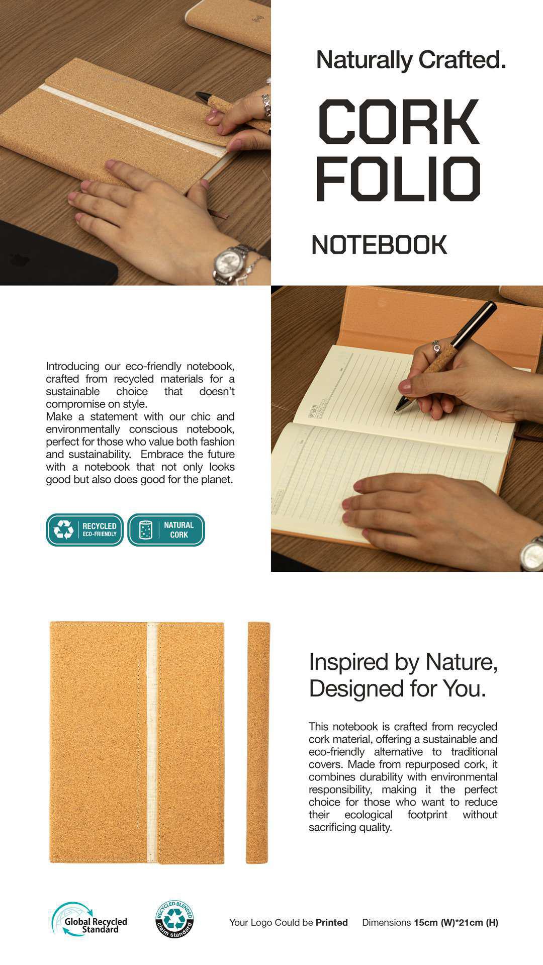 Cork Folio Notebook