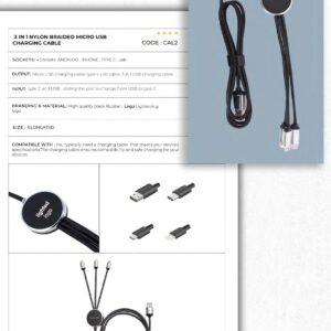 3IN1 Nylon Braided Micro USB Charging Cable
