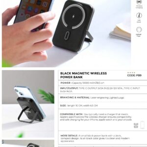 Black Magnetic Wireless Powerbank -2
