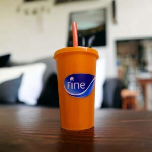 Plastic Mug with straw