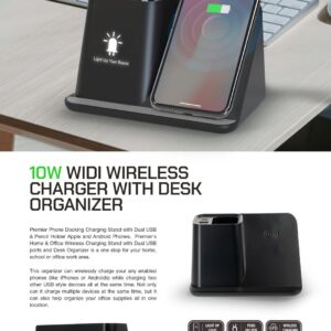 Widi Wireless Charger With Desk Organizer